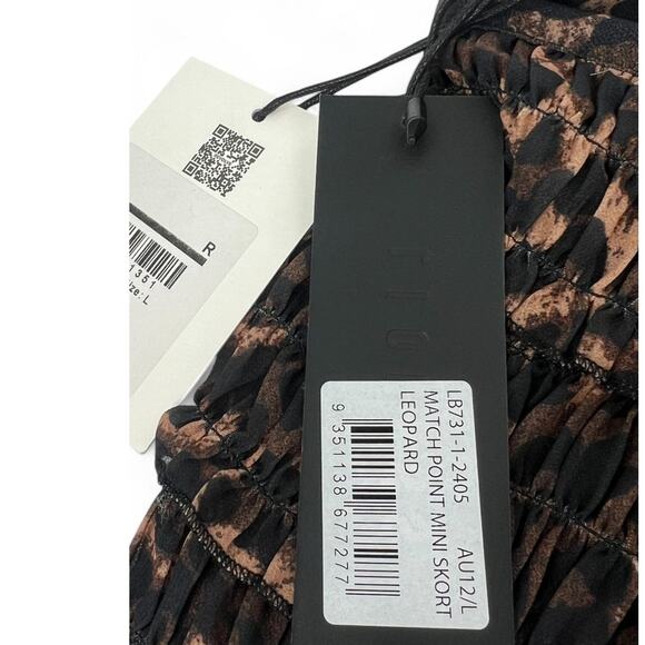 New Revolve Lioness L Match Point Mini Skort Skirt Shorts Print Leopard Ruffle - Picture 4 of 5